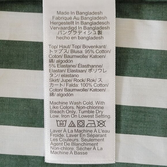 J.Crew Striped Tiered Midi Dress Womens Size L White Green Pockets NWT - Picture 8 of 8